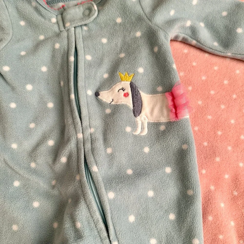Baby Girl Newborn Warm Fleece Sleepers Set 3-Piece Bundle Like New